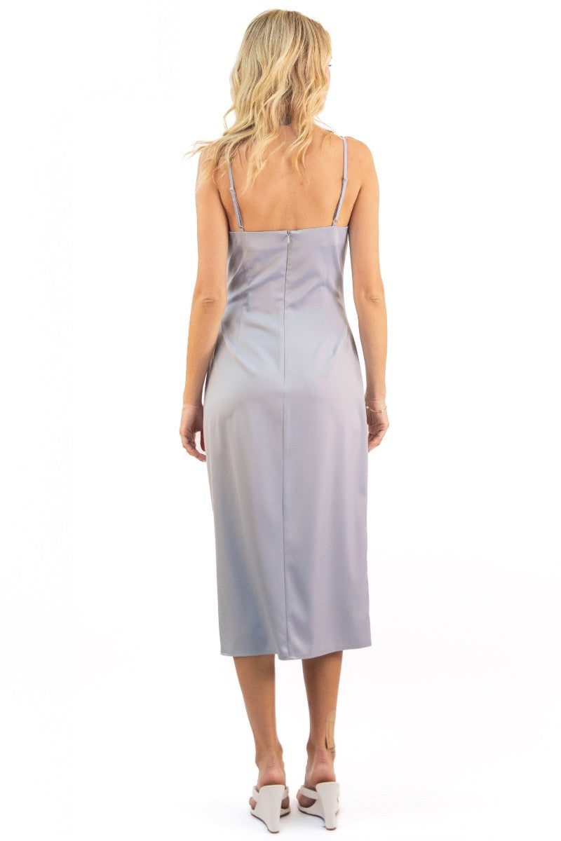 Emma Satin Cowl Neck Midi Dress