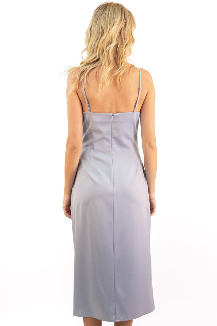 Emma Satin Cowl Neck Midi Dress