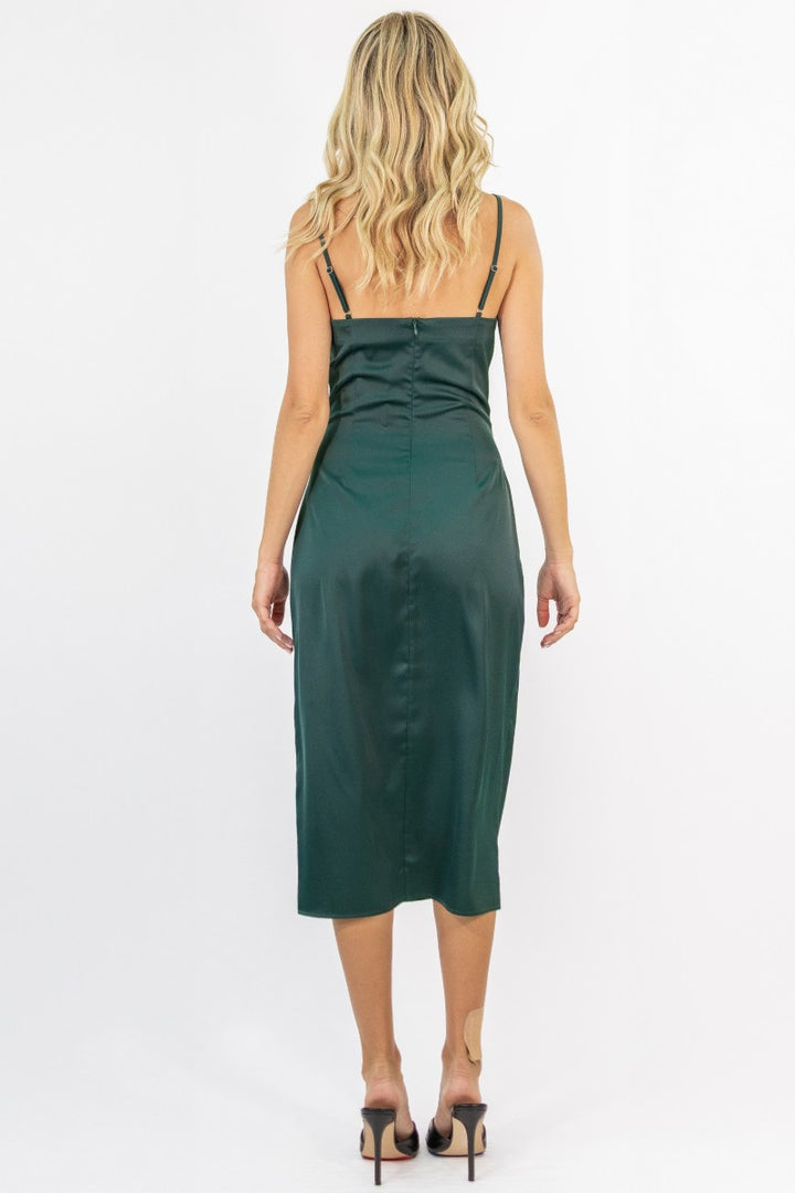 Emma Satin Cowl Neck Midi Dress